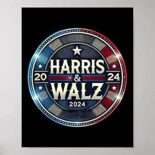 Harris Walz Präsident der Präsidentschaftswahl 202 Poster