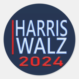 Harris Walz Präsidentschaftswahl 2024 Runder Aufkleber