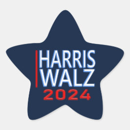 Harris Walz Präsidentschaftswahl 2024 Stern-Aufkleber