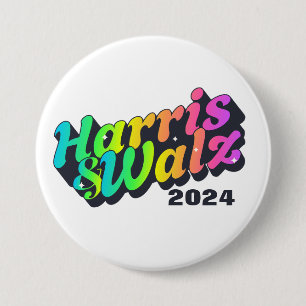 Harris & Walz Rainbow Button