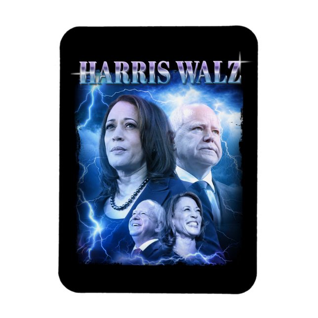 Harris Walz Retro 90er Stil Magnet (Vertikal)