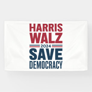 Harris Walz Rettet Demokratie Banner