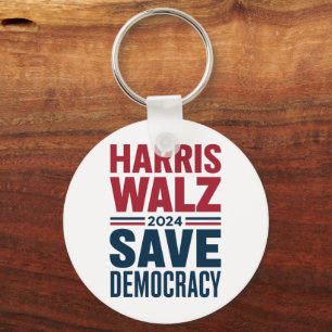 Harris Walz Rettet Demokratie Schlüsselanhänger