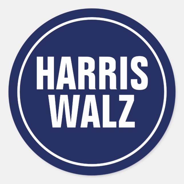 Harris-Walz Runder Aufkleber (Vorderseite)