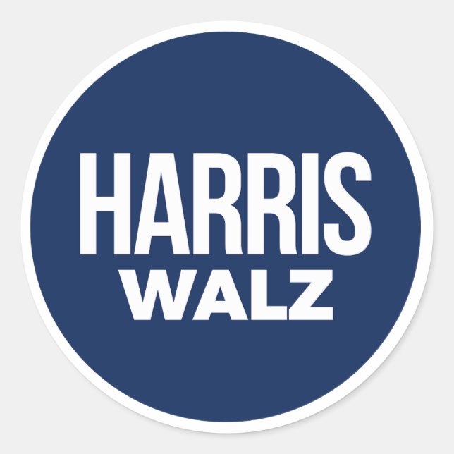 Harris Walz Runder Aufkleber (Vorderseite)
