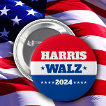 Harris Walz | Tim Walz 2024 Kampagne Blue Red Button<br><div class="desc">Harris Walz 2024 Kampagne Blue Red</div>