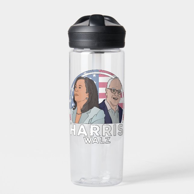Harris Walz Trinkflasche (Vorderseite)