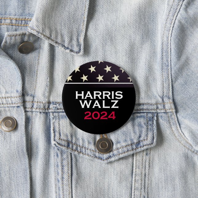 HARRIS WALZ US Flagge 2024 KAMPAGNE Button (Beispiel)