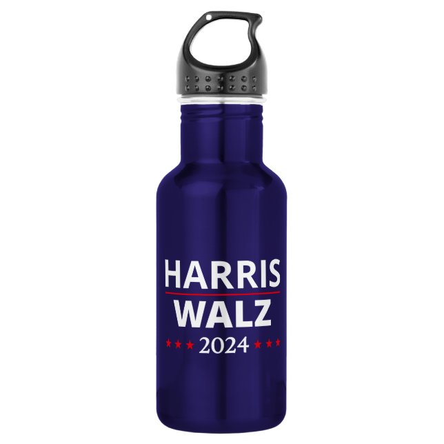 Harris Walz Wahl 2024 III Edelstahlflasche (Vorderseite)