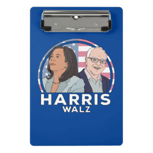 Harris Walz Wahl Mini Klemmbrett