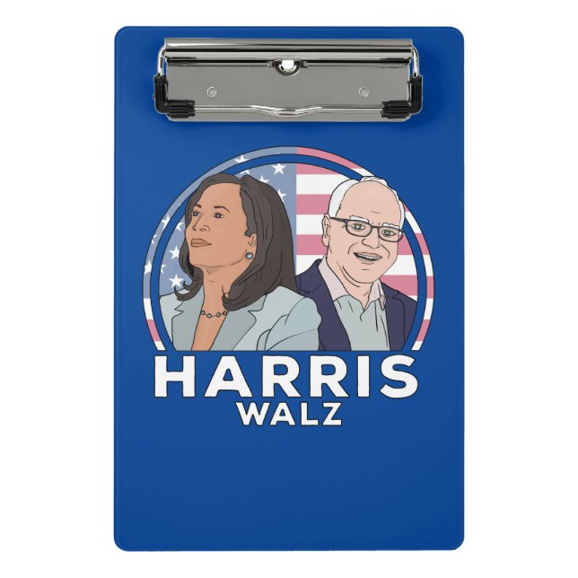 Harris Walz Wahl Mini Klemmbrett (Vorderseite)