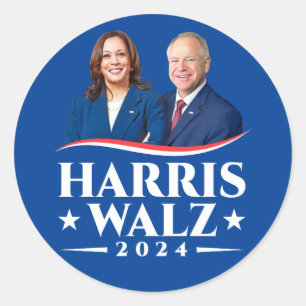 Harris Walz Wahlkampf 2024 Foto Runder Aufkleber