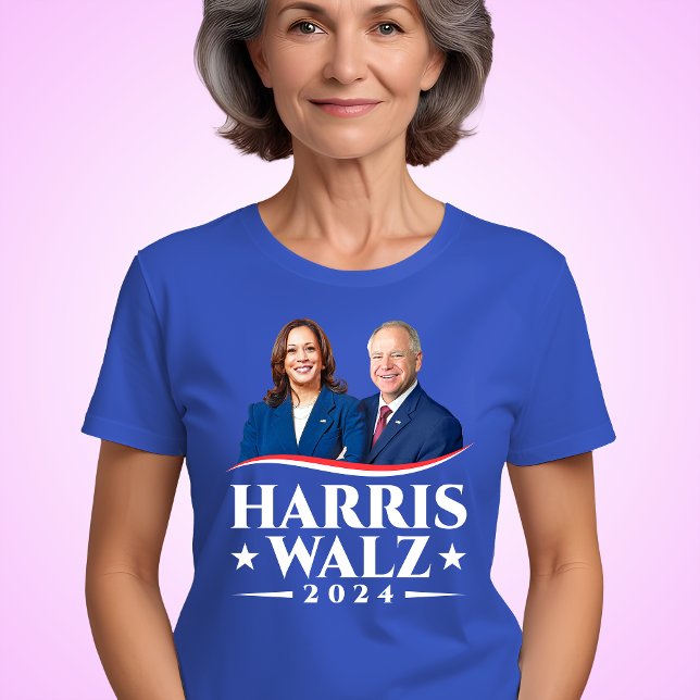 Harris Walz Wahlkampf 2024 Foto T-Shirt (Von Creator hochgeladen)