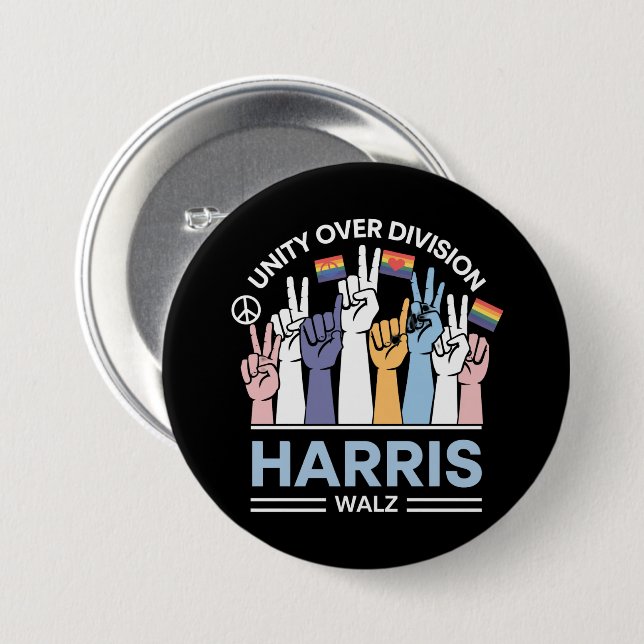 Harris Walz Waltz 2024 Einheitsabteilung Button (Vorne & Hinten)