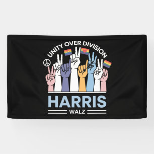 Harris Walz Walzer 2024 Einheit statt Spaltung Banner