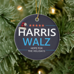 Harris Walz Weihnachts Hoffnung für die Feiertage  Keramik Ornament