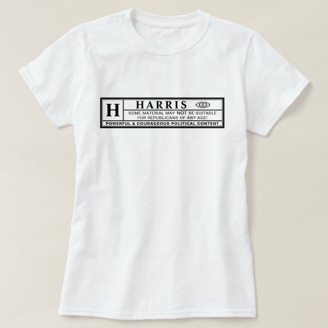 Harris Warning Label T-Shirt (Design vorne)