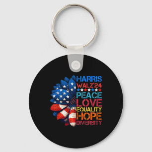 Harris Wheimer 2024 Peace Liebe Equality Hope Dive Schlüsselanhänger
