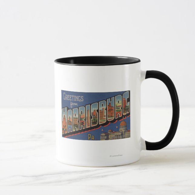 Harrisburg, Pennsylvania - Große Briefszenen Tasse (Rechts)