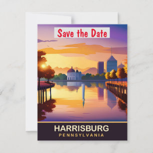 Harrisburg, Pennsylvania, Reise-Postkarte, Save The Date