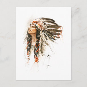 Harrison Fisher Song Hiawatha Indianerkleid 1 Postkarte