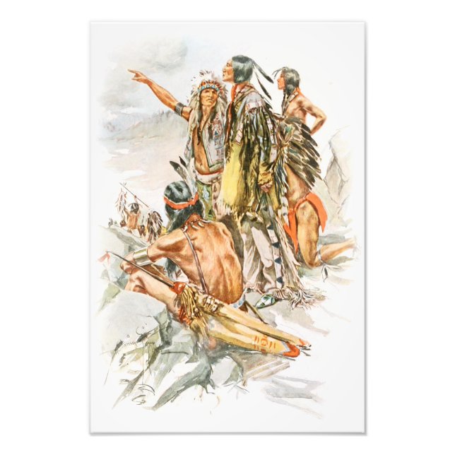 Harrison Fisher Song von Hiawatha To the Mountains Fotodruck (Vorne)