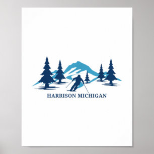 Harrison Michigan Ski Resort Skiing Skier _1 Poster