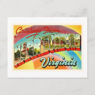 Harrisonburg Virginia VA Vintage voyage Carte post