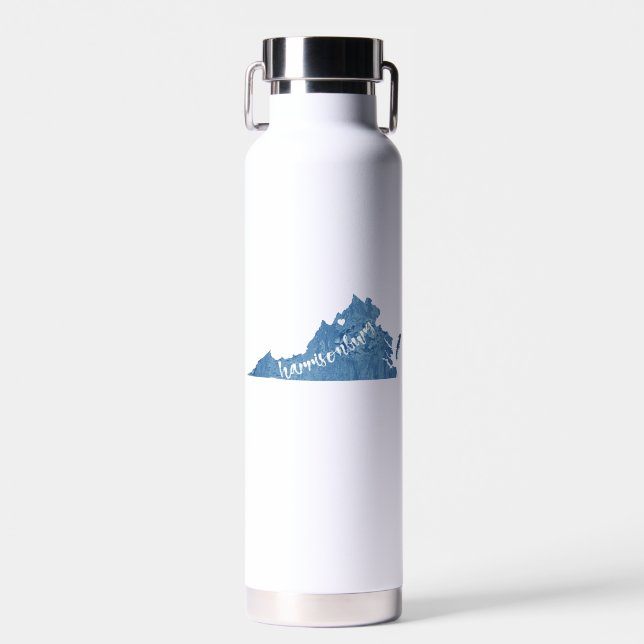 Harrisonburg Virginia Wood Grain Trinkflasche (Vorne)