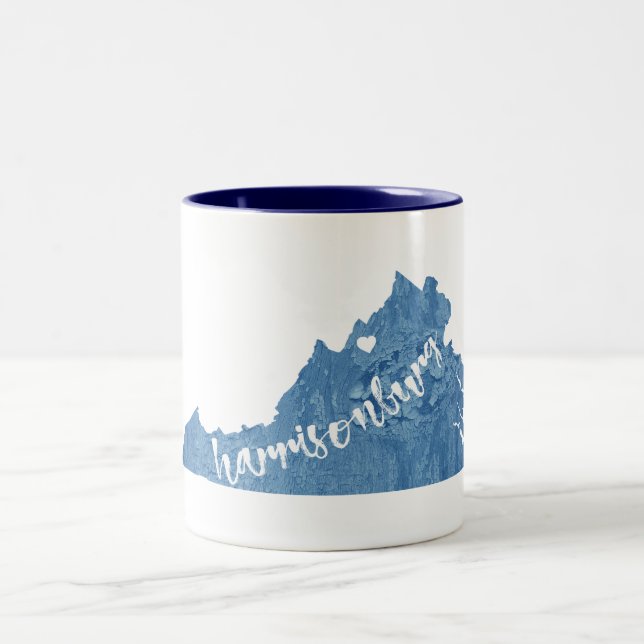 Harrisonburg Virginia Wood Grain Zweifarbige Tasse (Mittel)