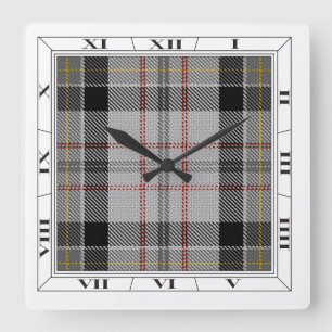 Harristartan-Wanduhr Quadratische Wanduhr