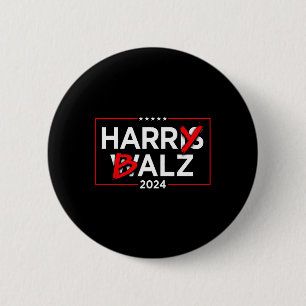 Harry B Kamala Harris und Tim W 2024 Button
