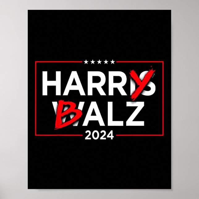 Harry B Kamala Harris und Tim W 2024 Poster (Vorne)