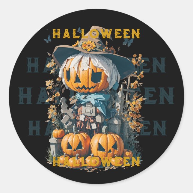 Harry, die Halloween-Skarecke Runder Aufkleber (Vorderseite)