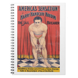 Harry Handcuff Houdini, der Gefängnisbrecher 1900 Notizblock
