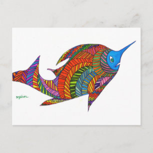 Harry Herringbone Fish Postcard Postkarte
