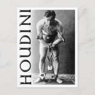 Harry Houdini in Ketten Postkarte