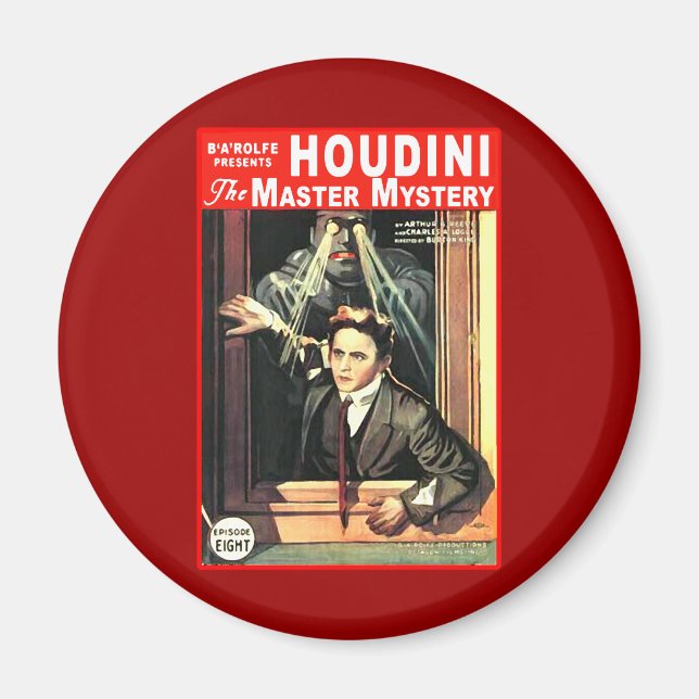 Harry Houdini Pulp Fiktion Style Illustration Magnet (Vorne)