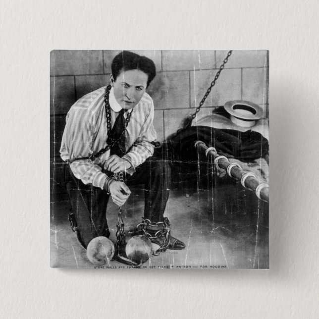 Harry Houdini über die Flucht aus dem Gefängnis Button (Vorderseite)