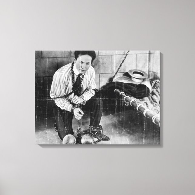 Harry Houdini über die Flucht aus dem Gefängnis Leinwanddruck (Vorderseite)