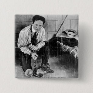 Harry Houdini ungefähr, zum vom Gefängnis zu Button