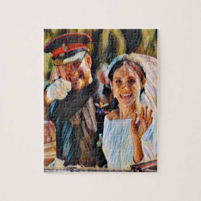 Harry & Meghan Hochzeitsmalerei (Vertikal)