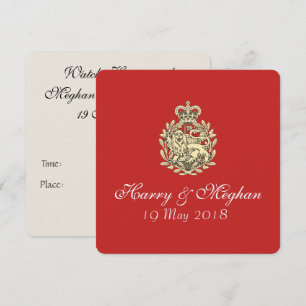 Harry Meghan Royal Wedding Red Invitation (Square) Einladung