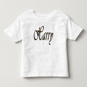 Harry, Name, Logo, Kleinkinder, weißer T - Shirt