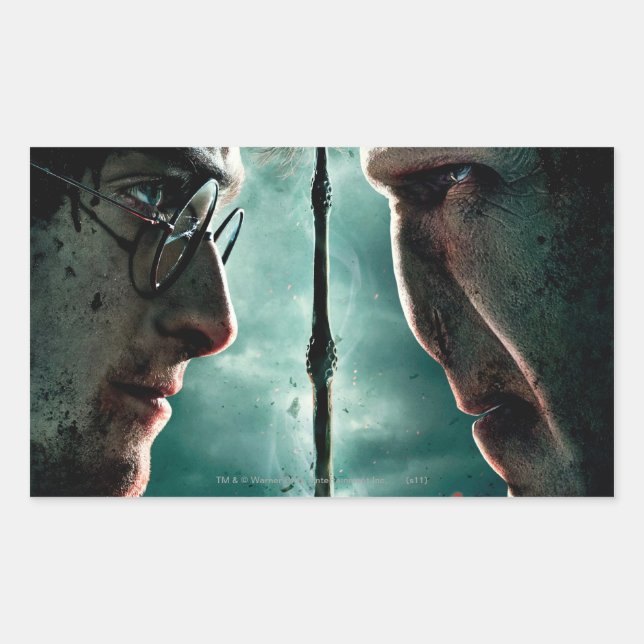Harry Potter 7 Part 2 - Harry vs Voldemort Rechteckiger Aufkleber (Vorderseite)