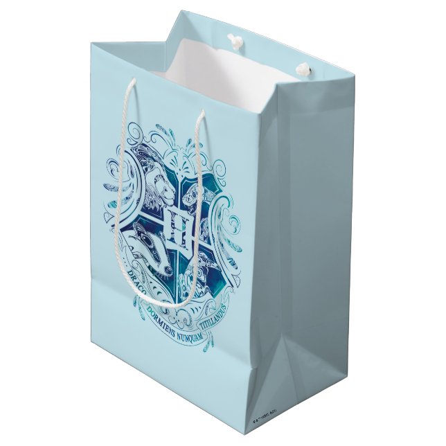 Harry Potter | Aguamenti HOGWARTS™ Wappen Mittlere Geschenktüte (Vorderseite Schrägansicht)