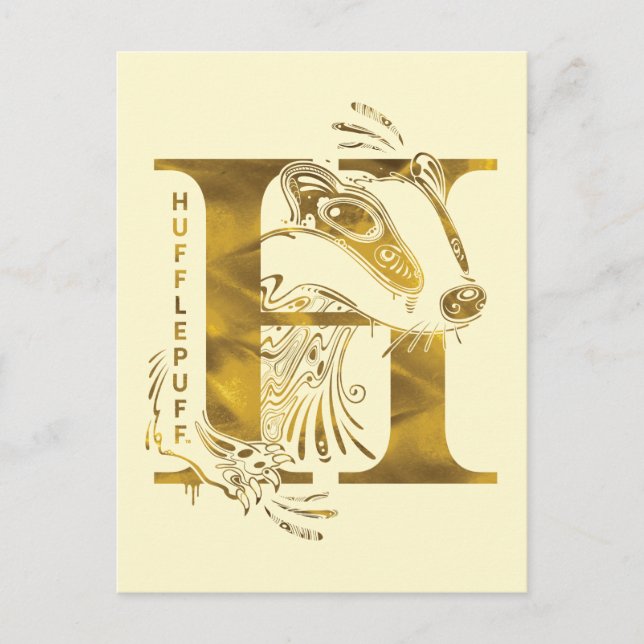 Harry Potter | Aguamenti HUFFLEPUFF™ Grafik Postkarte (Vorderseite)