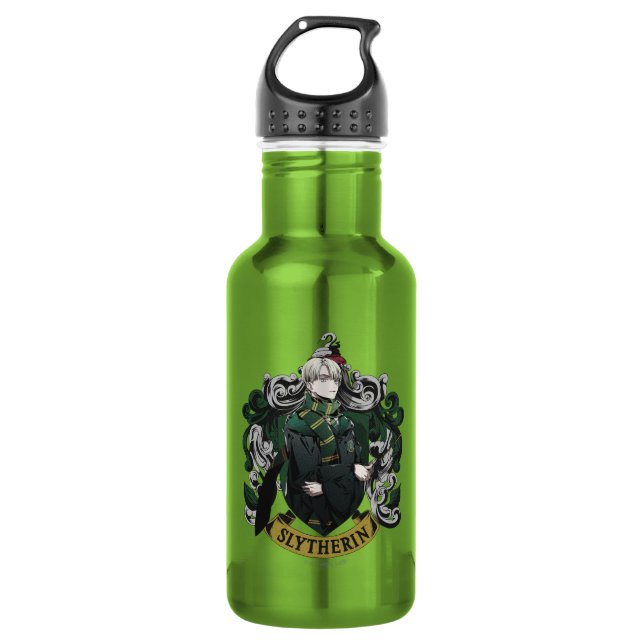 HARRY POTTER™ | Anime Draco Malfoy House Wappen Edelstahlflasche (Vorderseite)