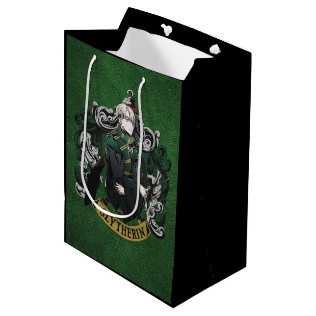 HARRY POTTER™ | Anime Draco Malfoy House Wappen Mittlere Geschenktüte (Vorderseite Schrägansicht)