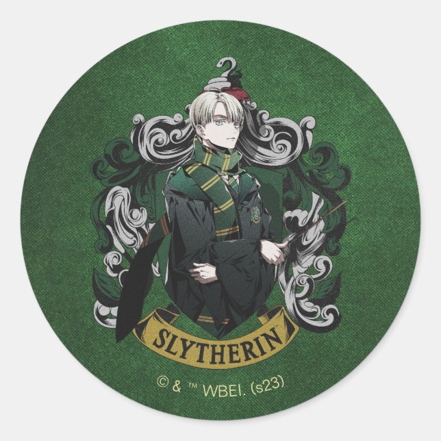 HARRY POTTER™ | Anime Draco Malfoy House Wappen Runder Aufkleber (Vorderseite)